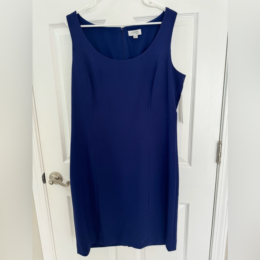 NWT - Tahari navy sleeveless dress new with tags, 14